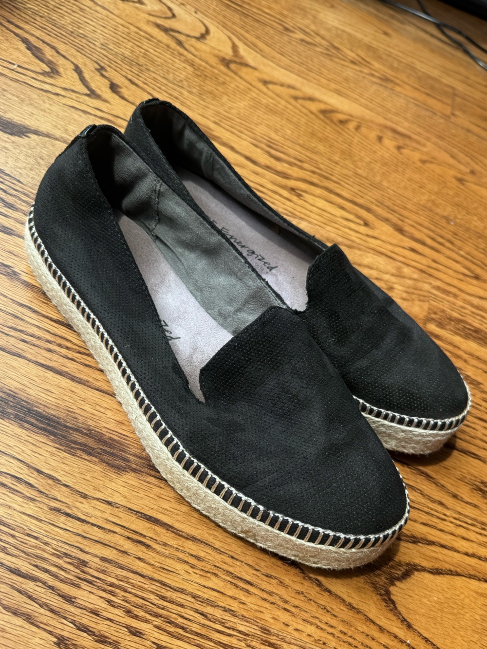 Dr. Scholl's Black Espadrille Slip On Flats Woman’s Size 9 Comfortable Shoes